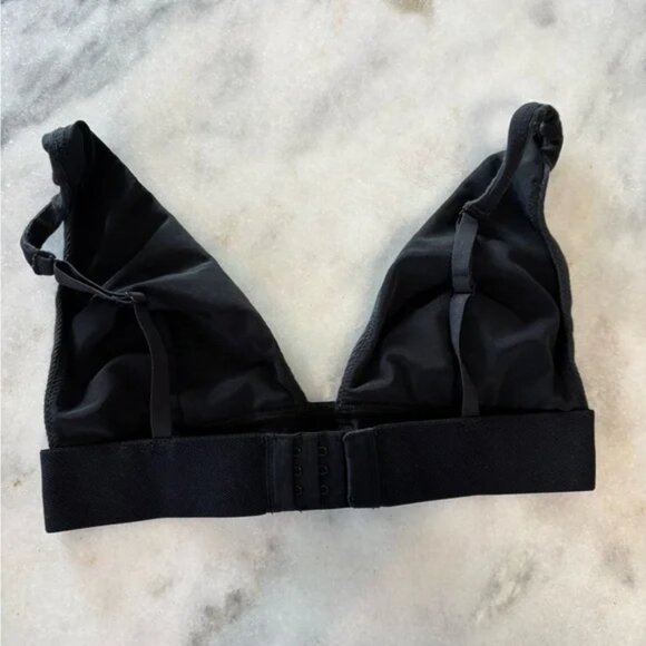 Skims Cotton Ribbed Plunge Bralette Soot Like NEW  Size:Large - Picture 5 of 5